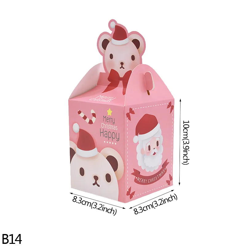 B14 5Pcs Christmas Apple Box Candy Box christmas Party Favors Cookie Chocolate Packaging Supplies DIY Wrapper Paper Boxes Decor - Цвет: B14