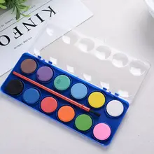 12 цветов портативная маленькая одноцветная Акварельная коробка красок набор с кистью DIY Рисование товары для рукоделия пигментный порошок