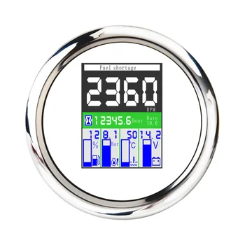 

5 in 1 Multi-functional Gauge Meter 9-32V igital Tachometer Fuel Level Water Temp Oil Pressure 0~10Bar With Alarm