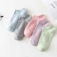 Япония и Южная Корея Harajuku Kawaii хлопок много сплошной цвет женские носки 5 пар