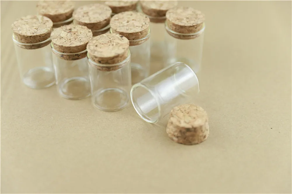 50pcs 30mm 15ml Glass Bottle with Cork Test Tube Stopper Spice Bottles Container Jars Vials DIY Craft (6)