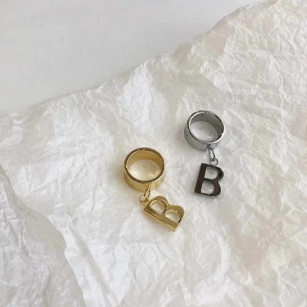 Finger Rings Opening Design Rings Fashion Autumn French Irregular Letter B Adjustable