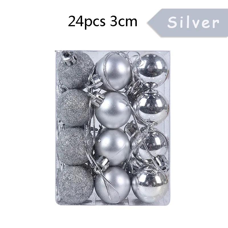 24pcs christmas ball Natal Merry Christmas Висячие белые снежные фольга Swirl баннер гирлянда Рождественские украшения для дома новогодние вечерние navidad kerst - Цвет: 24pcs christmas ball