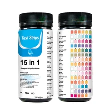 100 шт., тест-полоски для воды, 15 в 1 100 шт., тест-полоски для воды, 15 в 1