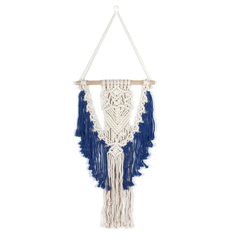 

Wall Hanging Macrame Curtain Bohemian Hand Woven Tapestry Perfect Door Curtain Macrame for Bedroom Decoration 30 x 95cm