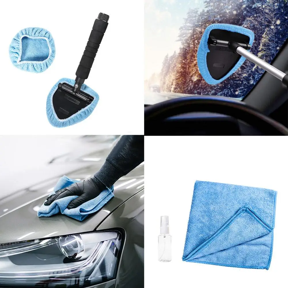 

Car Windshield Wiper Auto Telescopic Glass Cleaner Window Cleaning Glass Microfiber Cloth Portable Wash Set Window Cleaner