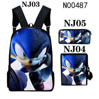 

Anime Cartoon School Backpack Bag Bag Kids Sonic Backpack Set Children School Book Pen Backpack
