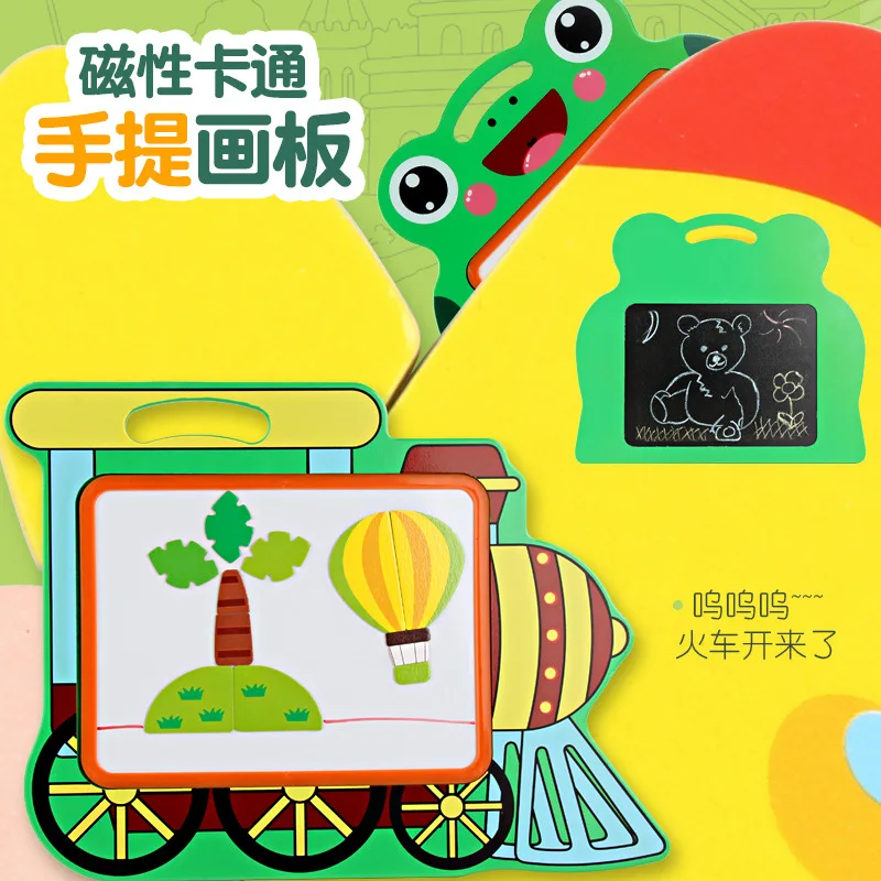 

Children Magnetic Cartoon Sketchpad Writing Board Hand Small Blackboard Baby Early Childhood Educational Joypin Wooden Toy