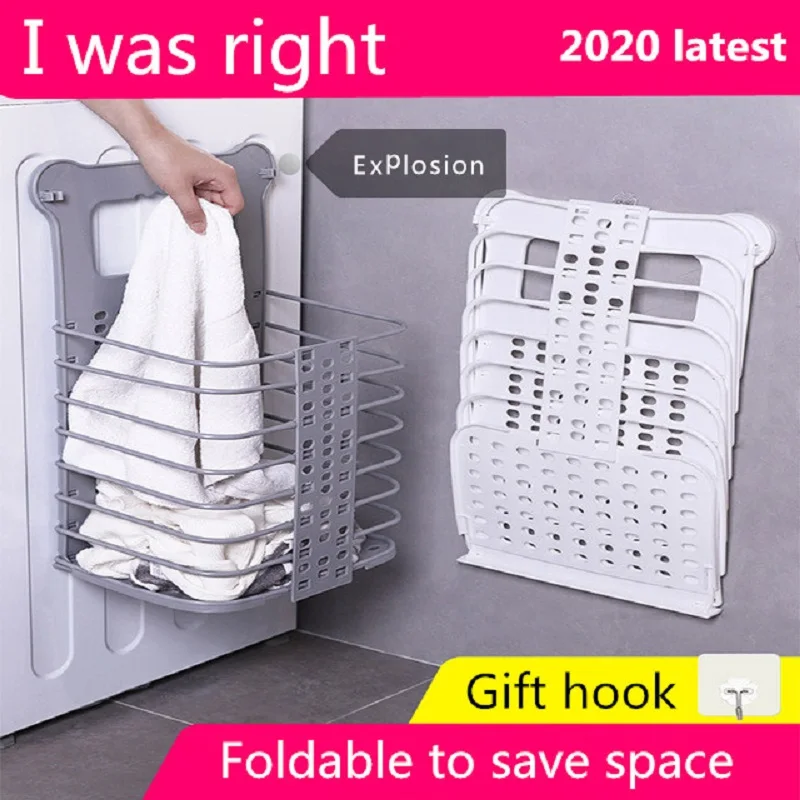 

1PCS Foldable Laundry Basket Portable Dirty Clothes Storage Basket Wall-mounted Clothes Storage Basket Clothes Storage Bucket