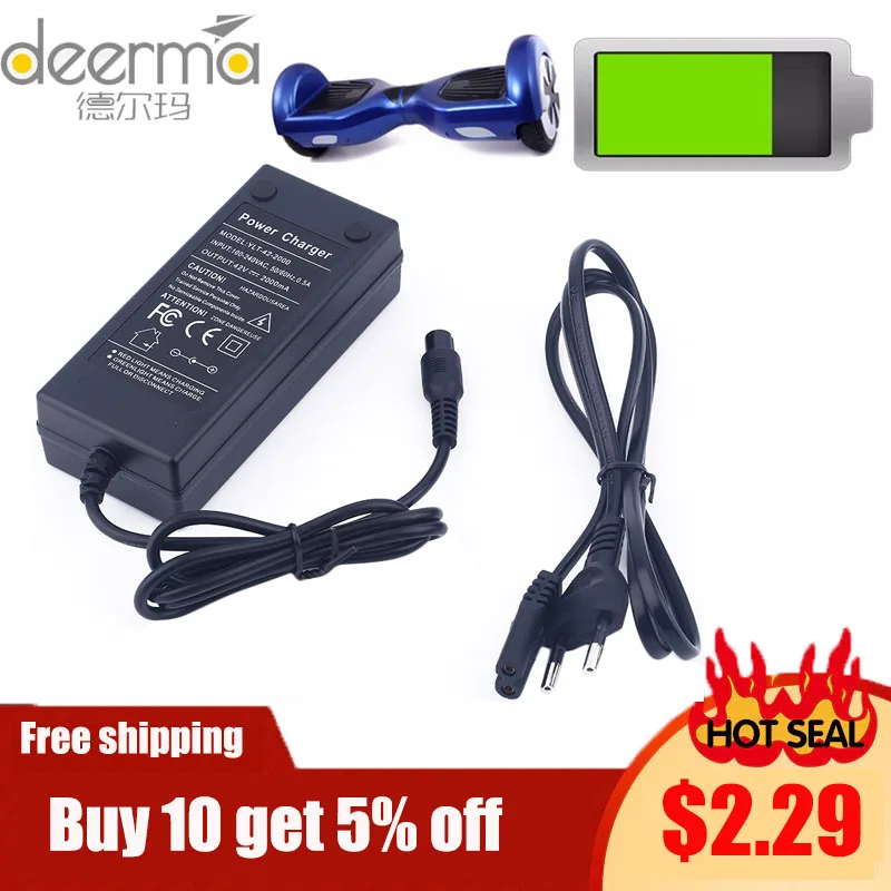 Hot 42V 1.5A Self Smart Balancing Scooter Battery Charger AC DC Power Adapter 