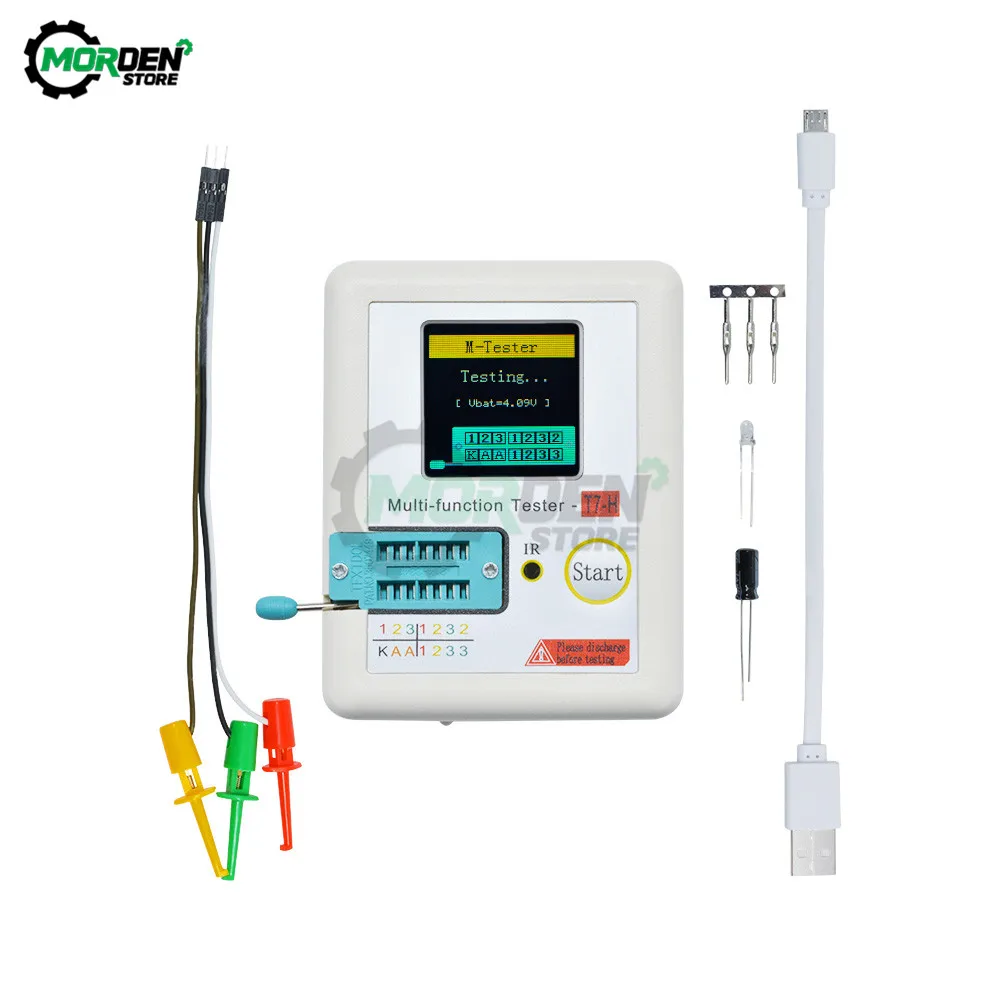 TC-T7-H TCR-T7 LCR-TC1 LCR-TC2 Display TFT Backlight Transistor ESR Tester For Diode Triode Capacitor Resistor Electrician Tool 5