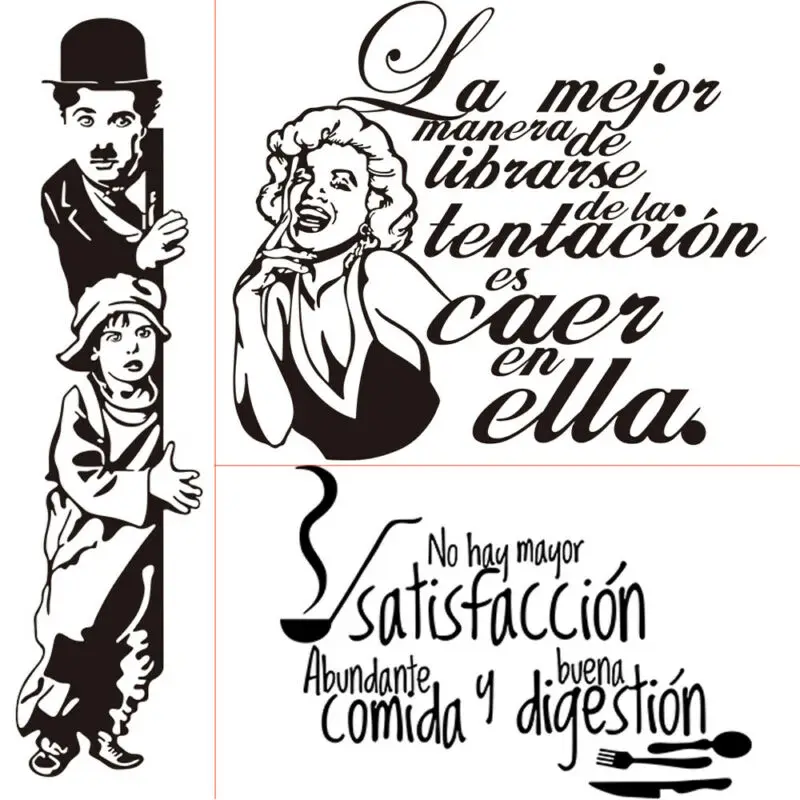 

Art Decor Marilyn Monroe chaplin Wall Art Sticker Mural Decal quote DIY New