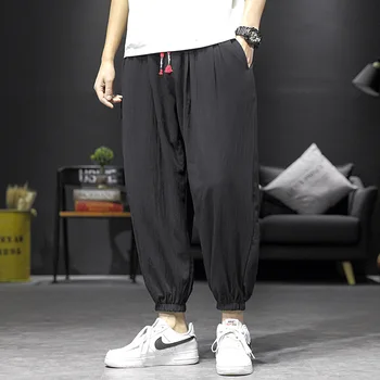 

Spring Summer Cross-pants Men Japanese Streetwear Casual Loose Cotton Linen Trousers Men Hip Hop Dance Korean Clothes Men Pants