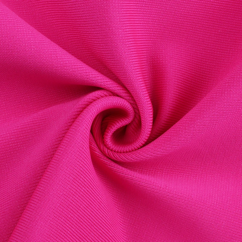 Ocstrade летние Для женщин сексуальное миди облегающее Бандажное Платье облегающее, с драпировкой ярко-розовый Бандажное платье с лямкой на шее вечерние ночное Клубное платье