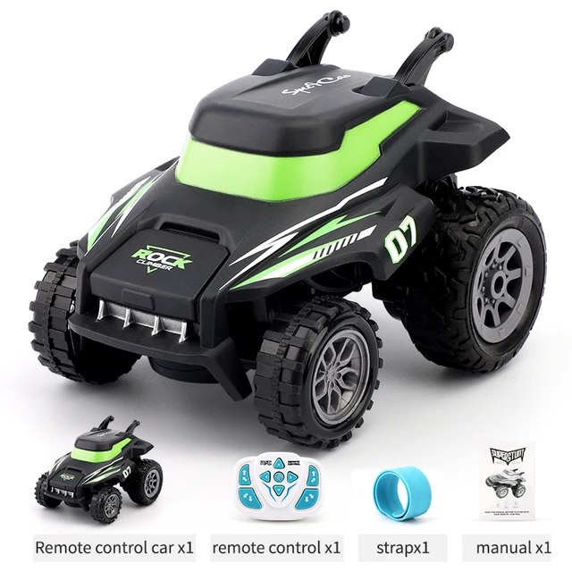 Mini RC Car 1:24 2.4G 4WD Flip Stunt Car Watch control Drift Vehicle 360 Degree Rotating car with Light off Road Car Toy VS D876