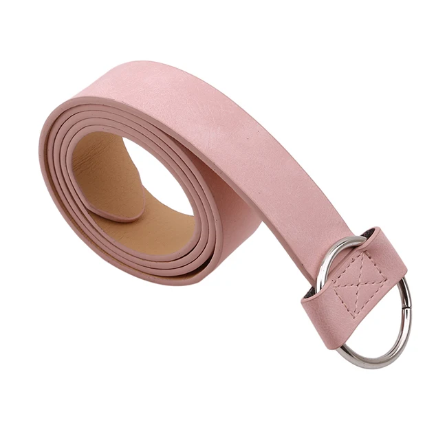 Pink Женские ремни из искусственной кожи, женские повседневные ремни с круглой пряжкой, широкие ремни для женщин, джинсовый ремень - Цвет: Pink
