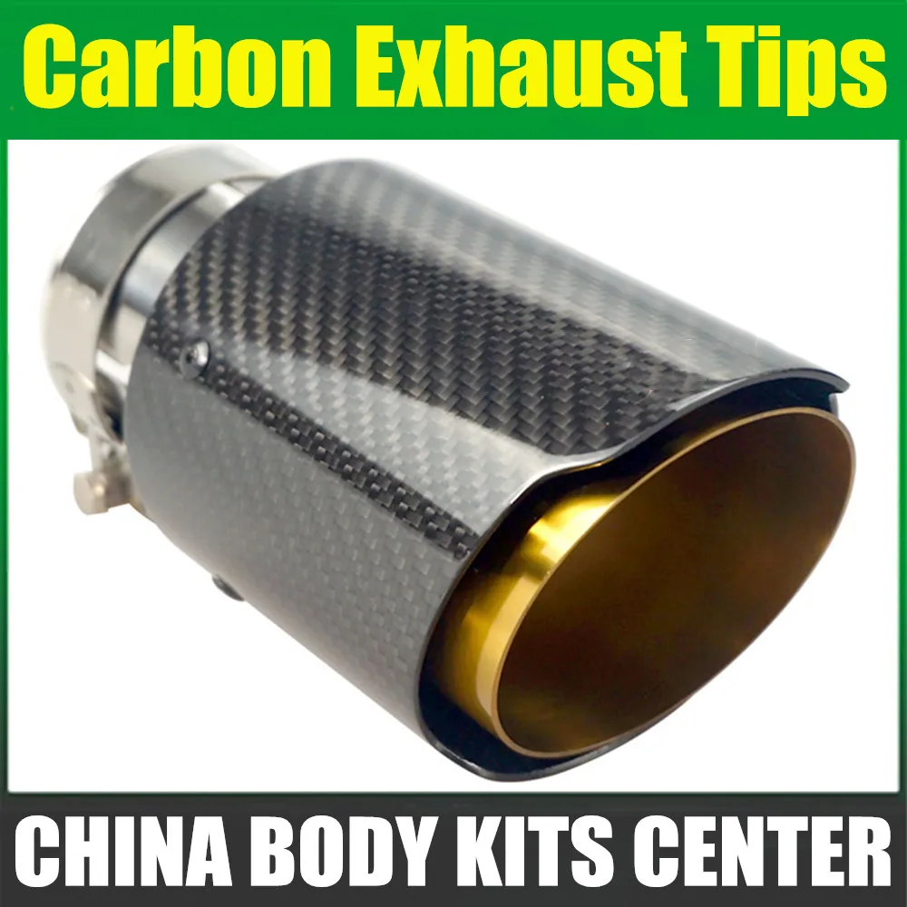 57mm ID/101mm OD Exhaust Tips Car Akrapovic Carbon Fiber Muffler Pipes 1pcs