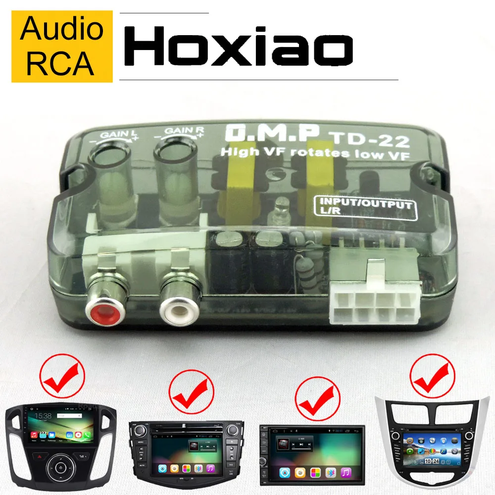 Universal Car Audio Converters Speaker Car Amplifier 12V RCA Line Subwoofer Radio DVD Impedance