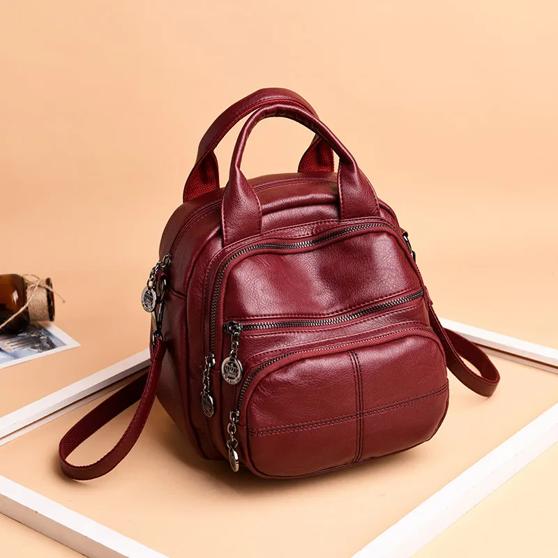 Корейский стиль, мягкий кожаный женский рюкзак для отдыха,, многофункциональная дорожная сумка, мини-рюкзак для мамы, женская сумка через плечо, Sac A Dos