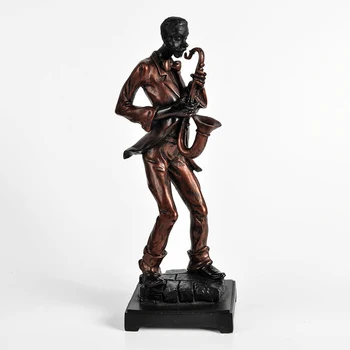 

American Style Musicians Black People Statue Resin Crafts Saxophone Cello Figure Art Sculpture Home Decoration Accessories R2938