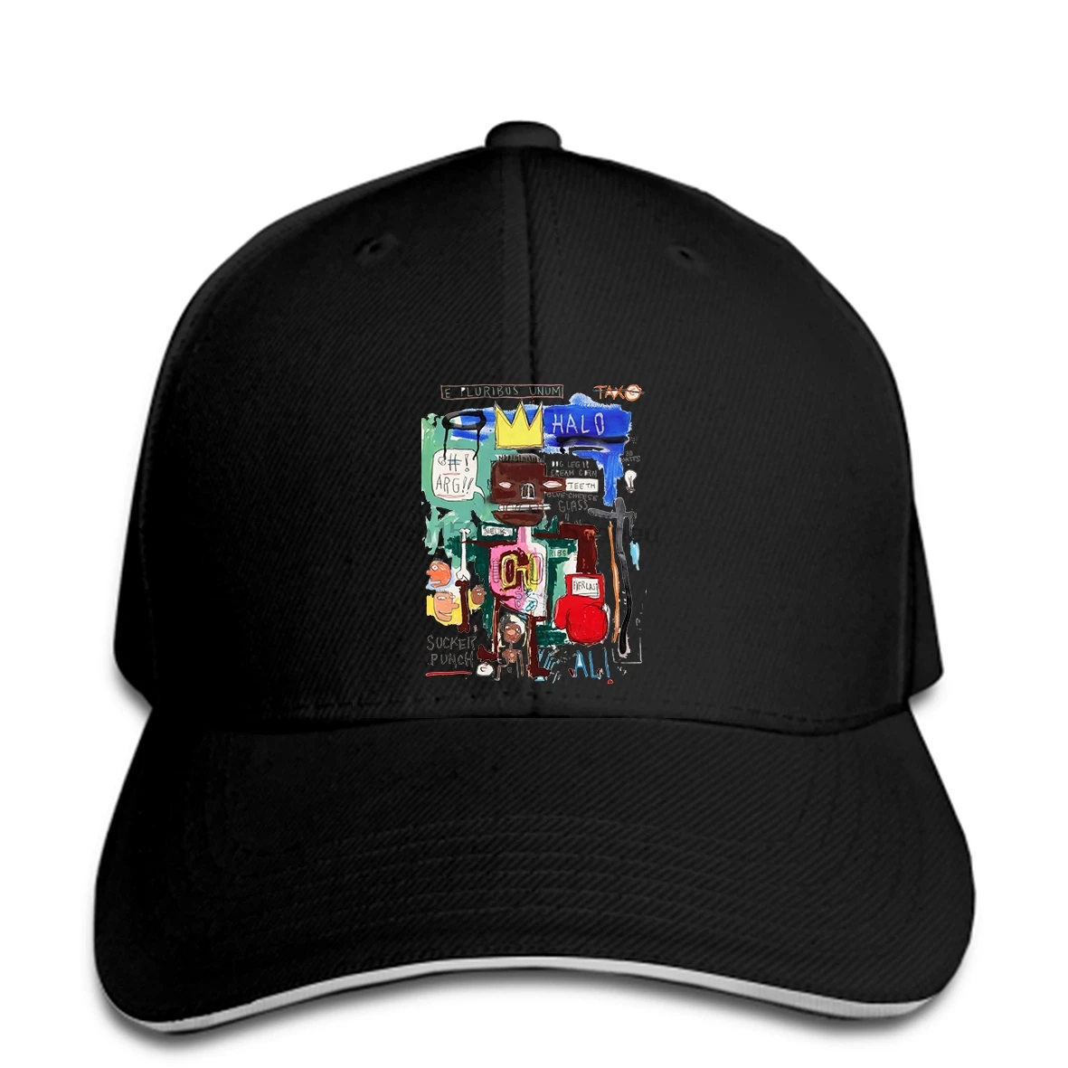 JEAN MICHEL BASQUIAT граффити художника Али против FRAZIER боев мужская белая бейсболка snapback шляпа остроконечная