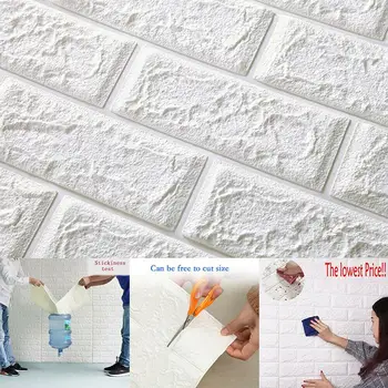 

Pe Foam 3D Diy Self Adhesive Panels Wall Stickers Home Decor Diy Embossed Brick