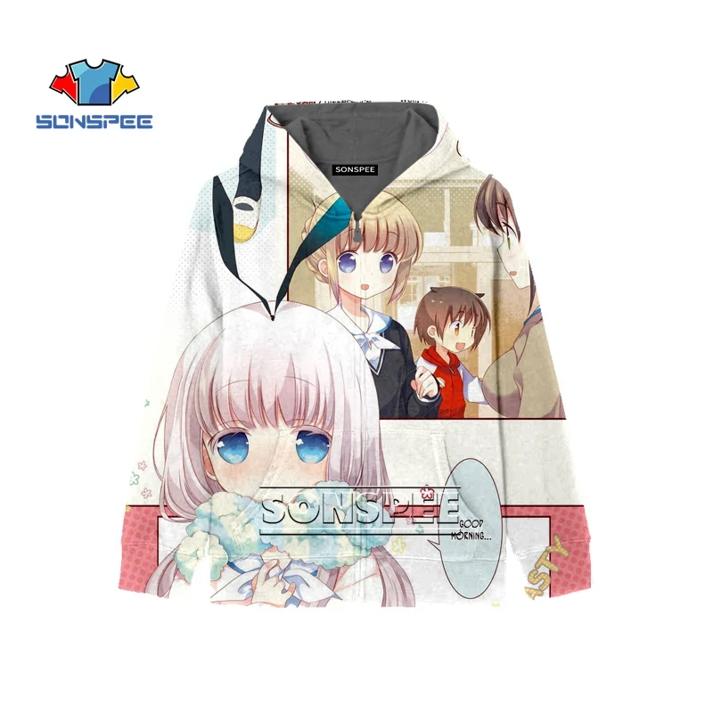 SONSPEE slow start Anime Harajuku Zip Hoodies Boys Girls Hoody 3D Print Teens Kids Children's Clothing hot sale Sweatshirt ZIP43