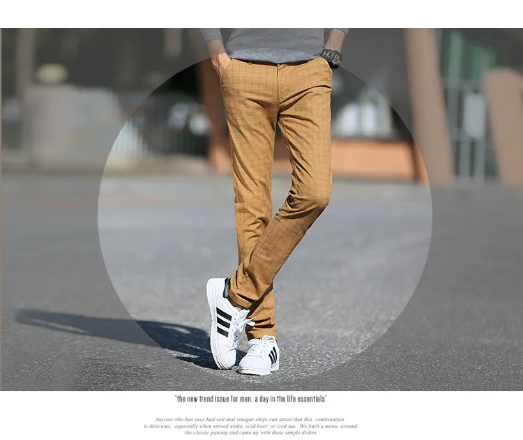 Для Мужчин's повседневные штаны для стройных городская мода тренд небольшая эластичность брючин брюки широкие прямые брюки больших Размеры Мужская одежда