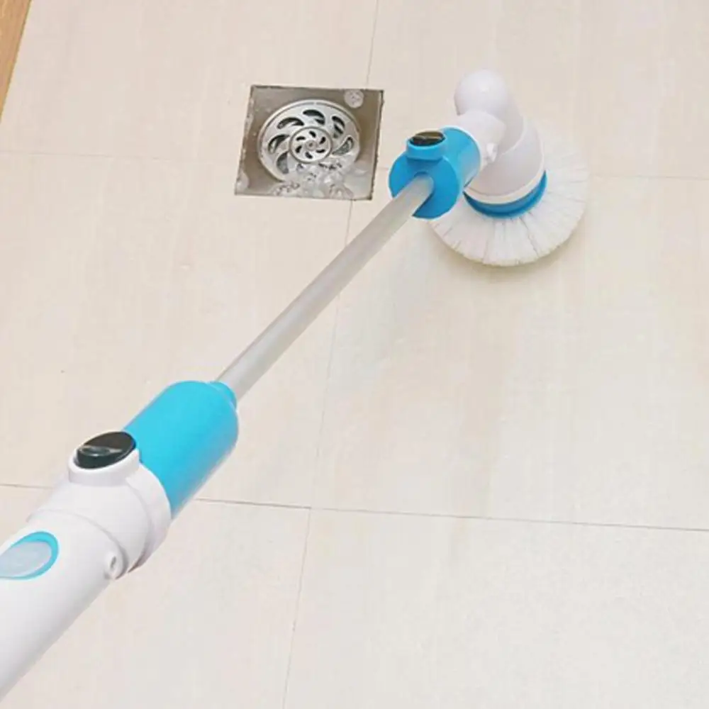  Electric Turbo Scrub Cleaning Brush Wireless Charging Adjustable Long Handle Cleaner Scrubber Bathr