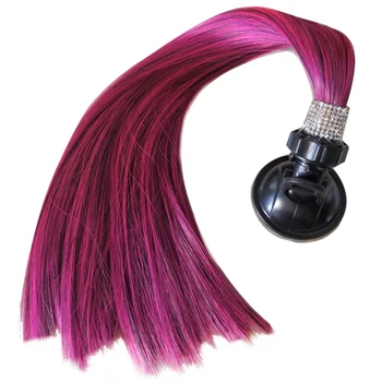 

Universal Stick On Suction Cup Cute Skateboarding Helmet Ponytail 40cm Removable Crystal Rhinestone Cool Motorcycle Bicycle