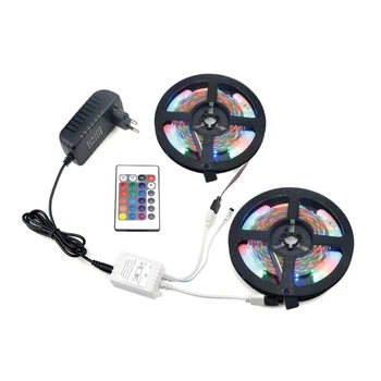 

Led Lights with No Waterproof 2835 Smd Rgb Set Marquee with 24-Key Controller Decorative Lights Black Fpc Eu Plug