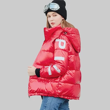 

Big Size Women Winter Jacket Letter Harajuku Women's Park Warm Women's Down Jacket With A Hood Women's Parka Waterproof Coat