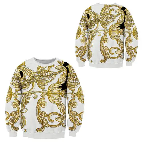 3d sweatshirts Барокко 3d мужские спортивные костюмы наборы роскошный дворец золотой цветок печати на молнии с капюшоном тренировочные брюки комплект из 2 предметов на заказ одежда унисекс - Цвет: 3d sweatshirts