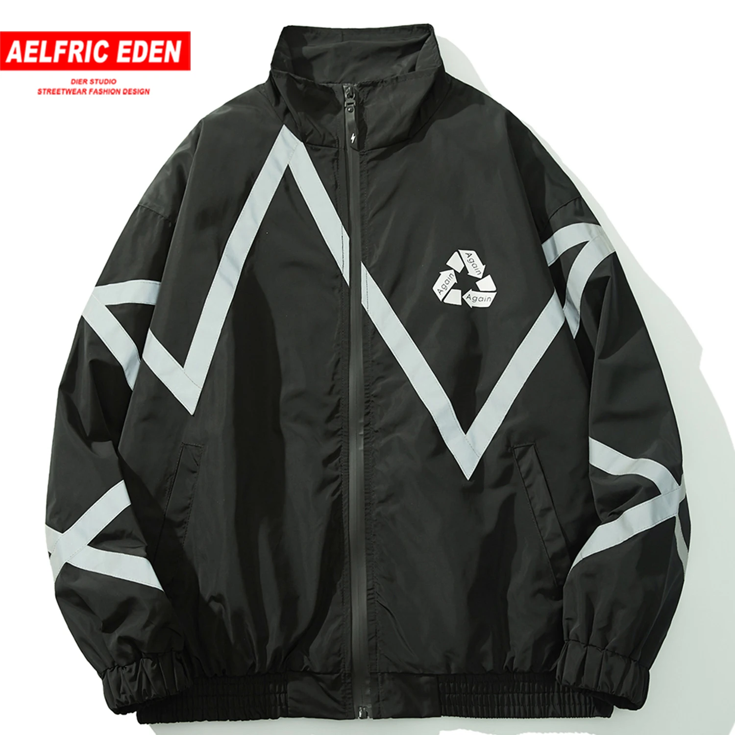 Aelfric Eden Лоскутные мужские куртки-стойки Harajuku хип хоп мужские топы Модные Повседневные хлопковые негабаритные карго пальто уличная