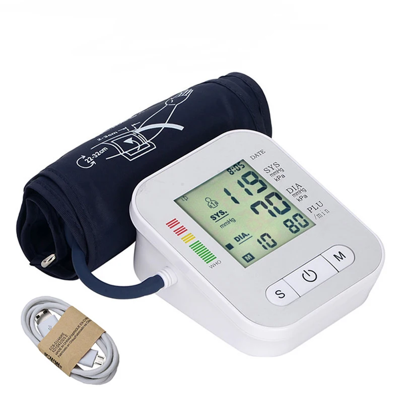 

Family Digital Blood Pressure Monitor Medical Equipment Upper Arm LCD Screen Tonometer Home Blood Pressure Monitor Machine