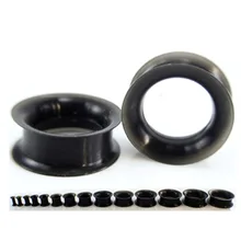 1 пара черных силиконовых пробок и туннелей гибкие аксессуары для тоннелей в ушах расширители растягиватели туннель с двумя расширяющимися концами пирсинг телесного тела ювелирные изделия