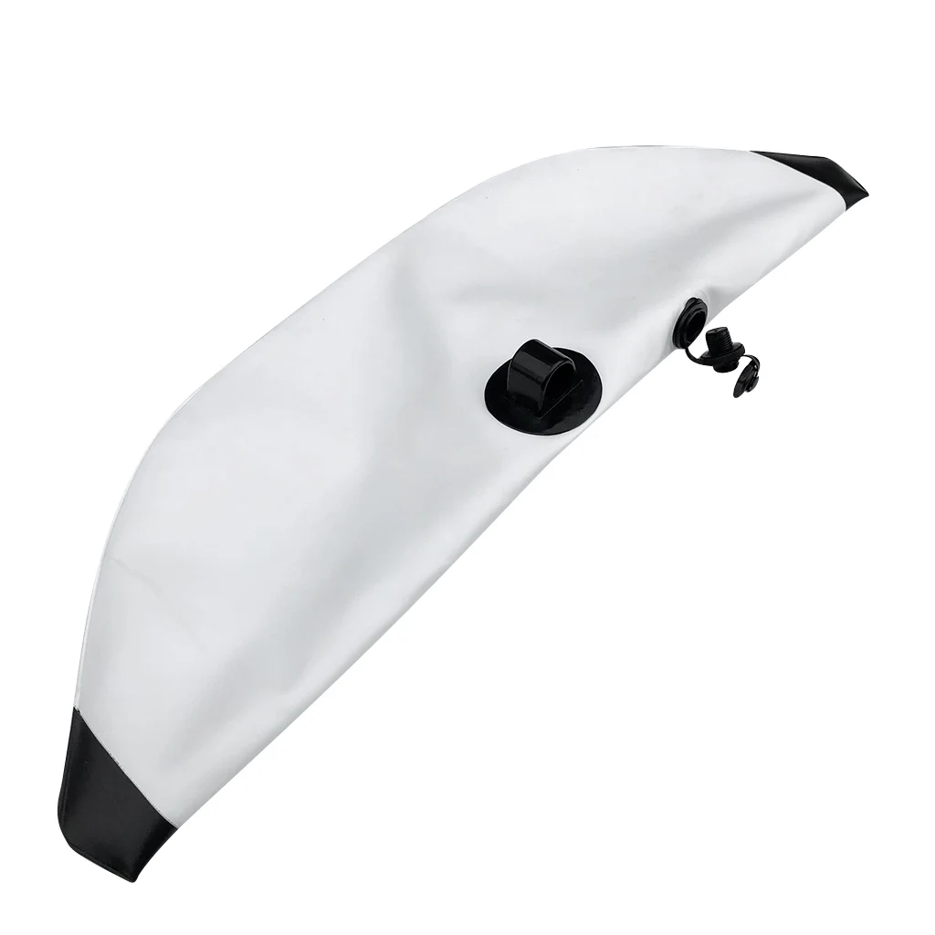 1 Pair White PVC Inflatable Outrigger Stabilizer + Elastic Paddle Leash for Kayak Fishing Standing SUP Beginners 