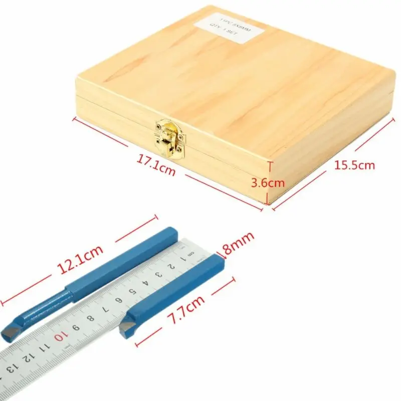 11x8mm(5/16) Lathe Tool Carbide Tip Carbide+Steel Metal Cutting Turning Boring