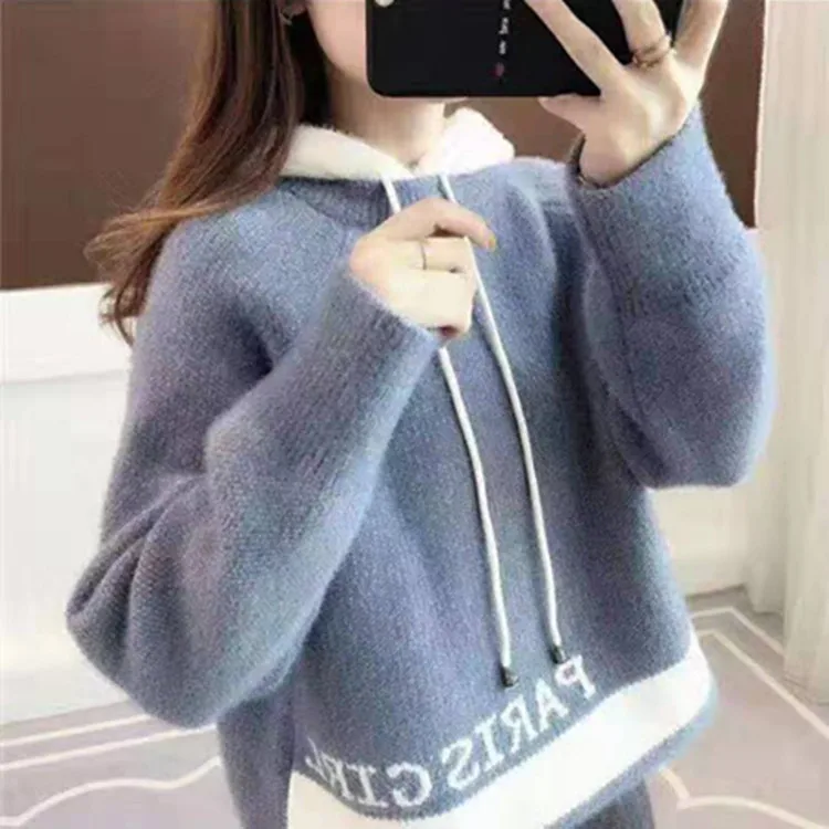 

Fall And Winter Clothes 2019 New Style Sweater Women's Loose-Fit Outer Wear WOMEN'S Dress inflooring wang Red Early Autumn Tops