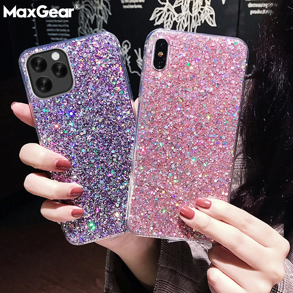 Luxury Glitter Sequins Shockproof Silicone Case For Xiaomi Mi 8 9 SE A2 Lite A3 CC9 Redmi Note 9 6 7 8 Pro 9S 5 Plus Bling Cover