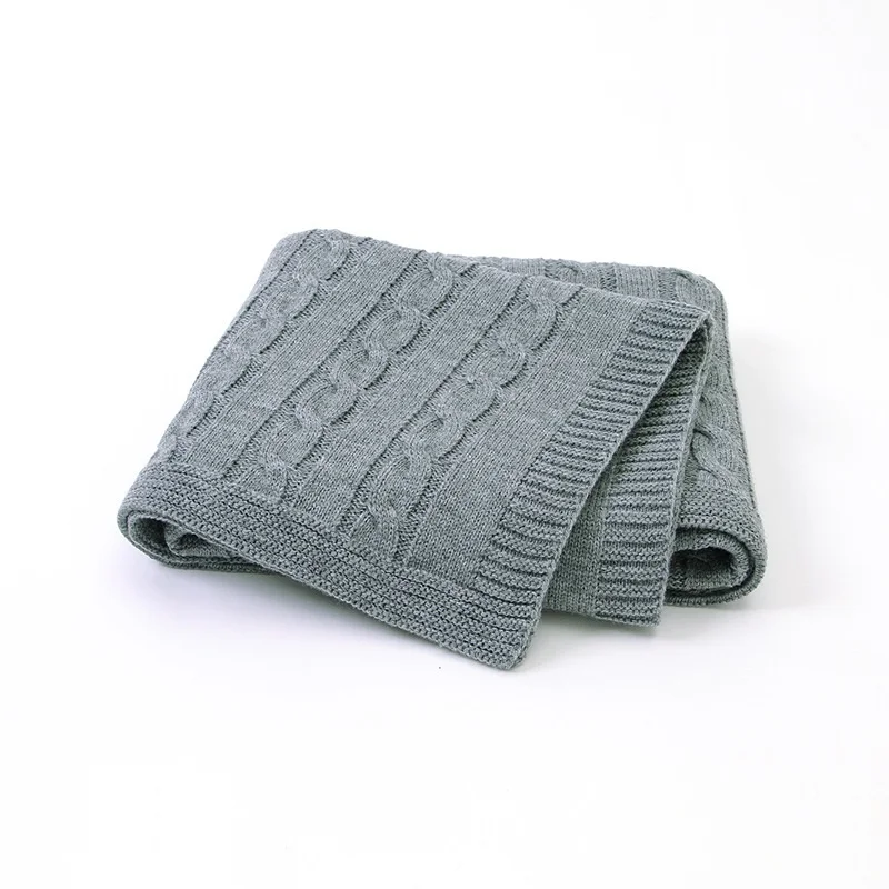 82W527 Grey Одеяло для новорожденных мальчиков и девочек, Вязаное детское Пеленальное ежемесячное детское одеяло, коляска для малыша, Cobertor Infantil - Цвет: 82W527 Grey
