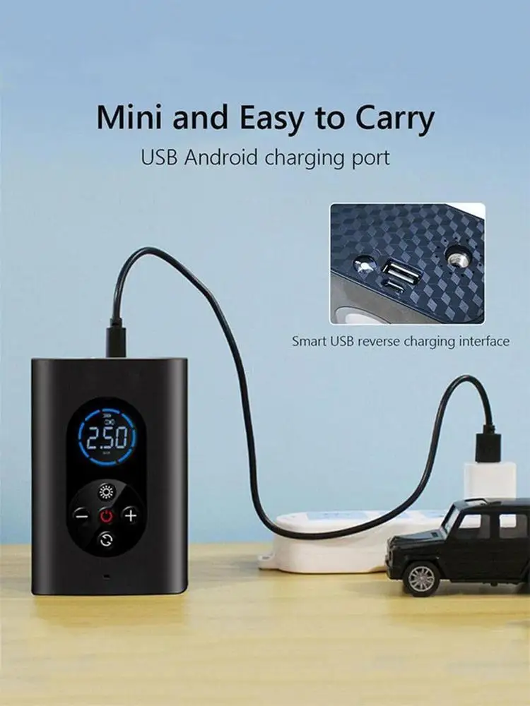 Portable Car Air Compressor Electric Cordless Tire 150 Inflator Air Digital Rechargeable Auto Balls For Car Motorcycle PSI L9V3