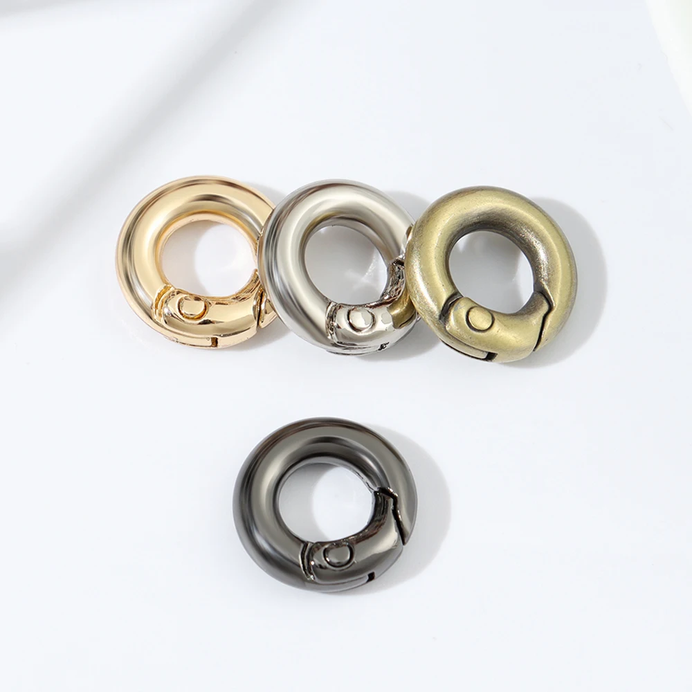 금속 O 링 스프링 걸쇠, 개방 가능한 원형 카라비너 키체인, 가방 클립 후크, 도그 체인 버클 커넥터, DIY 쥬얼리, 4 개