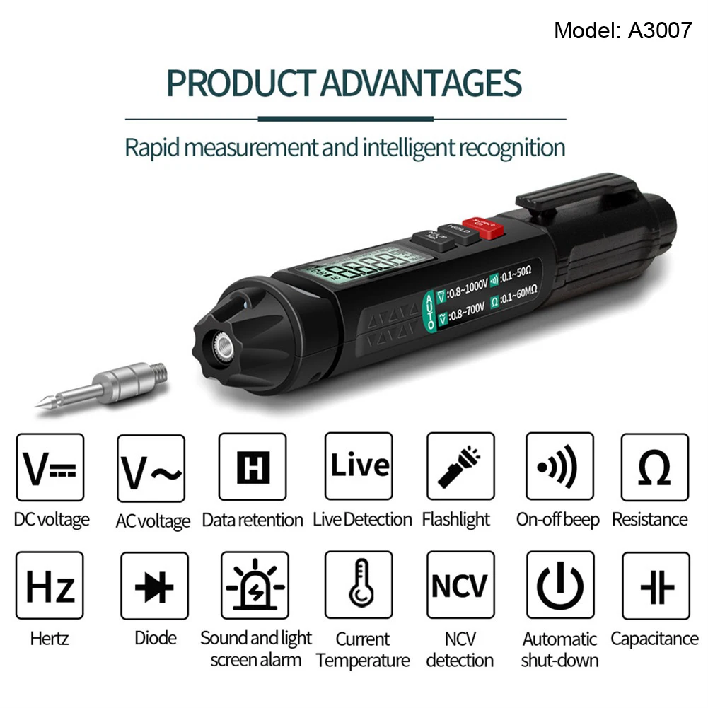 A3008 multímetro digital automático inteligente sensor caneta