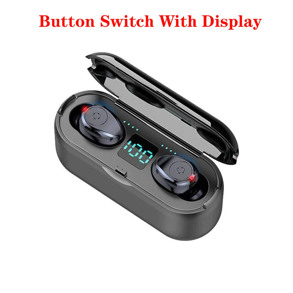 With display ANRY Led дисплей тяжелый бас мини наушники Smart Touch TWS беспроводные наушники Bluetooth 5,0 наушники с микрофоном 8D стерео - Цвет: With display