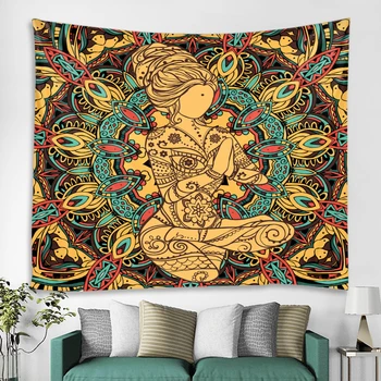 

Yoga Meditation Chakra Tapestry Wall Mount Mandala Tapestry Wall Cloth Psychedelic Tapestry Polyester Fabric Home Decor