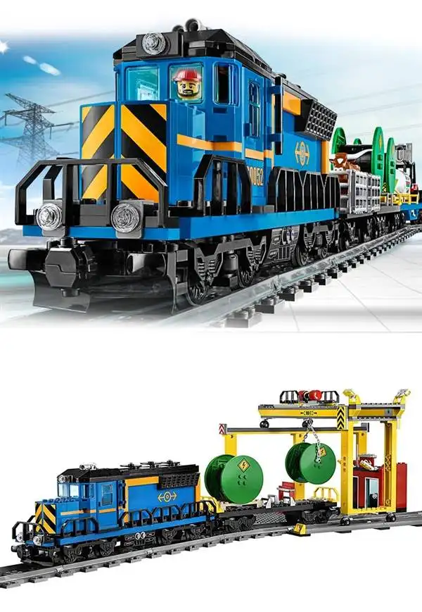 

02008 City Train Series The Cargo Train Set Legoinglys 60052 Building Blocks Bricks Toys For Children Christmas Gifts