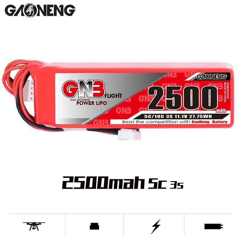 Gaoneng GNB 2500mAh 3S1P 11,1 V 5C/10C Lipo батарея для X9D Plus передатчик пульт дистанционного управления RC запчасти