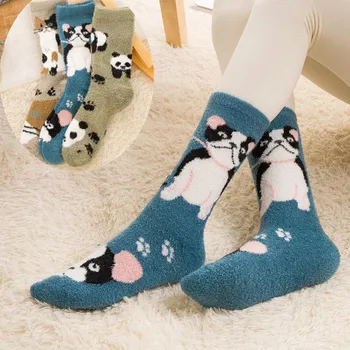 

Cartoon ORLVS Happy socks Women winter long носки мужские calcetines skarpetki meia calcetines Cotton Anti-slip Floor Socks#4