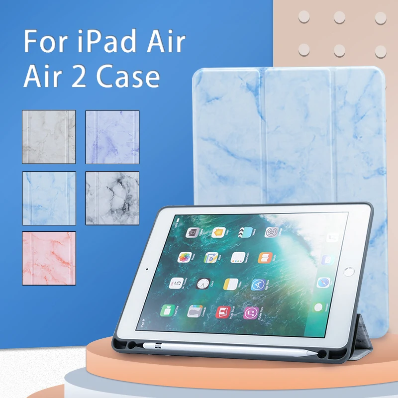 Для Apple iPad Air 1 2 9 7 мраморный чехол из искусственной кожи для ipad 2017 2018 5/6 Умный